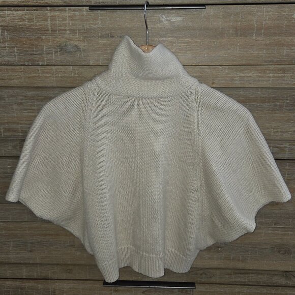 Janie and Jack Girls Size 4 English Rider Sweater Poncho Ivory Tan Equestrian - Picture 2 of 8